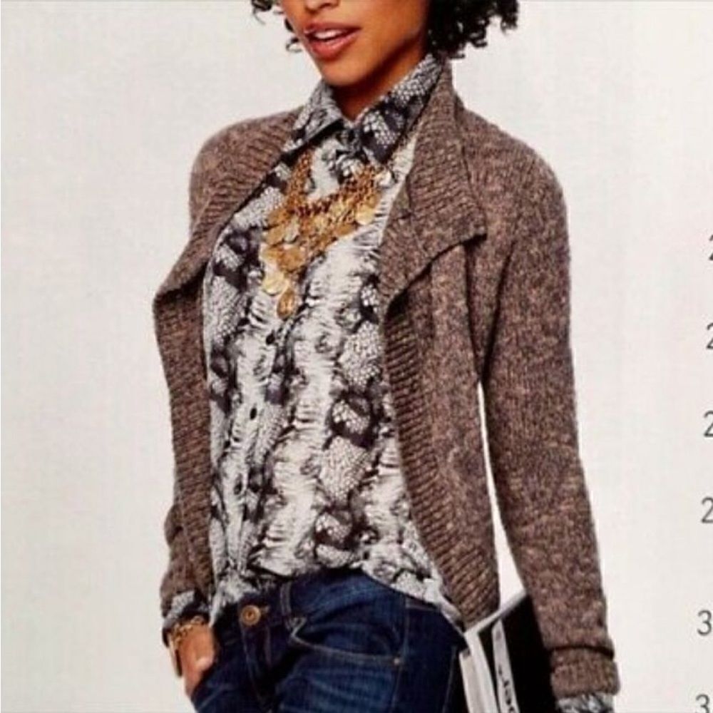 Cabi Python Snakeprint Sheer Buttontop Chiffon Wo… - image 2